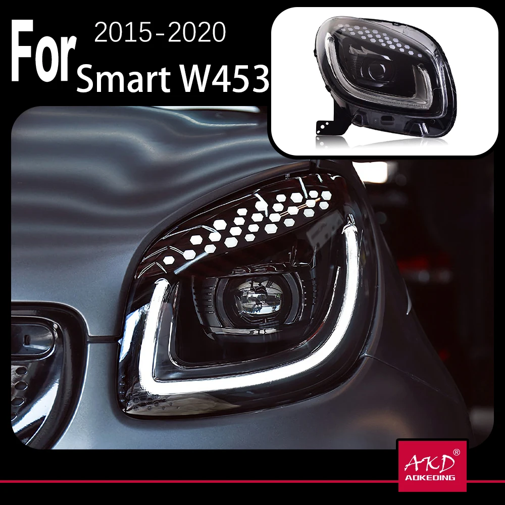 AKD Car Styling Head Lamp for Smart Headlights 2015-2018 Smart for Two LED Headlight LED DRL Hid Bi Xenon Auto Accessories