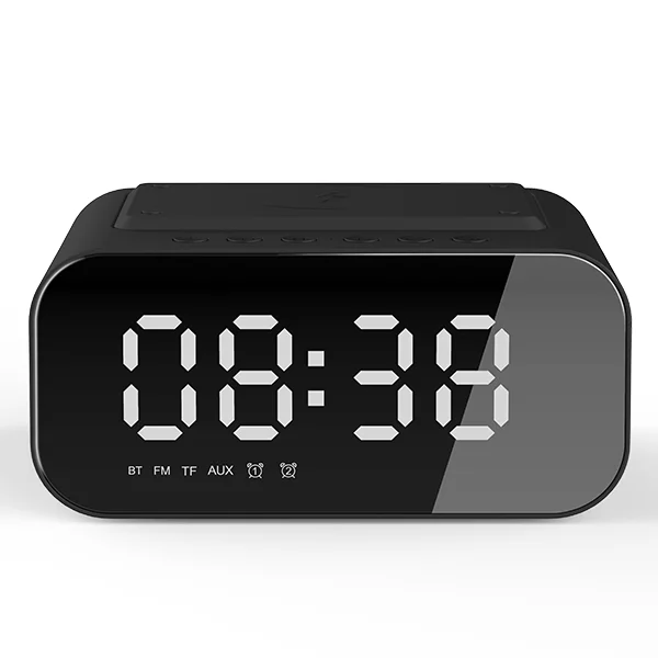 Беспроводной динамик Bluetooth smart portable home 3 в 1 Беспроводные динамики с цифровыми часами и беспроводным зарядным