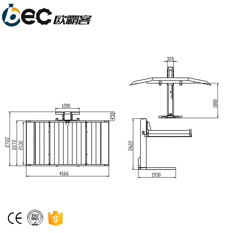 type customized Garage car Parking Lift Single Post elevador  Parking garage system
