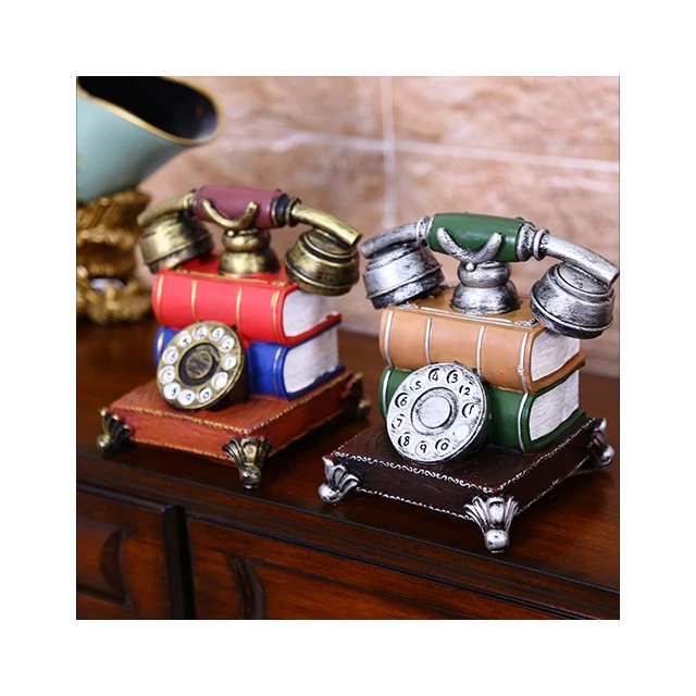 European resin telephone model creative home retro decoration living room coffee shop TV cabinet telephone decoration
