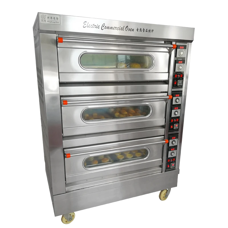 Профессиональная электрическая печь для выпечки хлеба, пиццы, 6 лотков, из нержавеющей стали, с цифровым инструментом