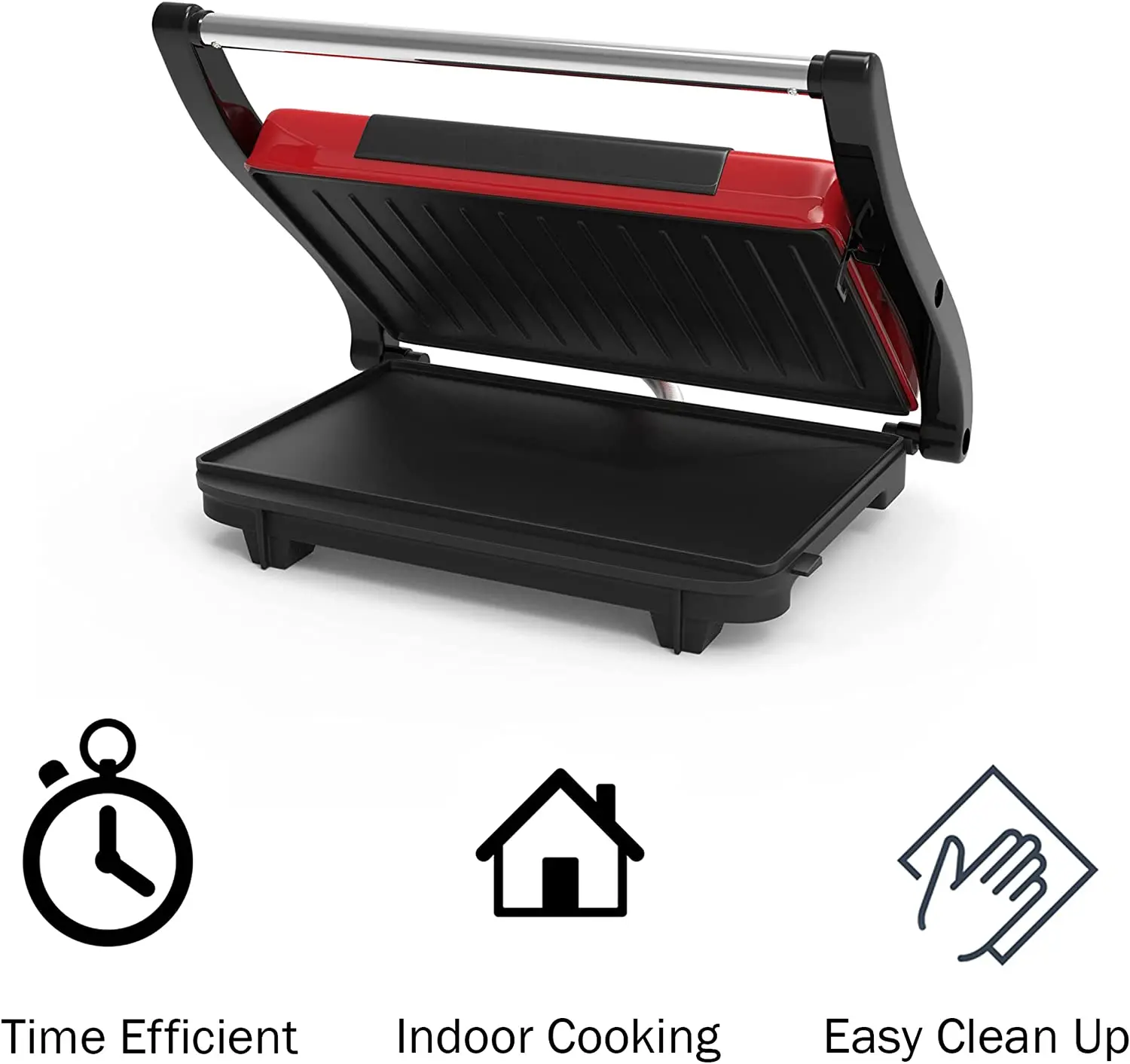 Panini Press  Sandwich Maker with Nonstick Plates  Indoor Countertop Cooking Burgers, Steak, Grilled Cheese