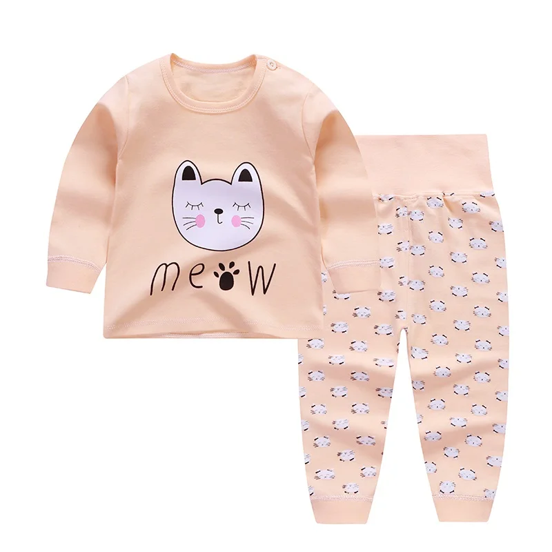 
Autumn comfortable kids pajamas baby boy girl pajamas clothing two-piece sets baby clothes 