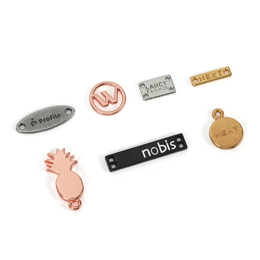 Environmental Brand Metal Logo Engraved Plate Tags Clothing Sewing Custom Metal Label for Garment