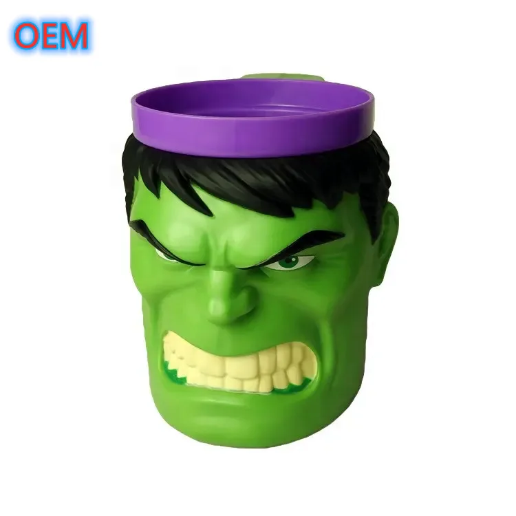 Custom 3d Plastic Cartoon Animal Ice Cream Cup, OEM Design 3d Anime Cup For Kids