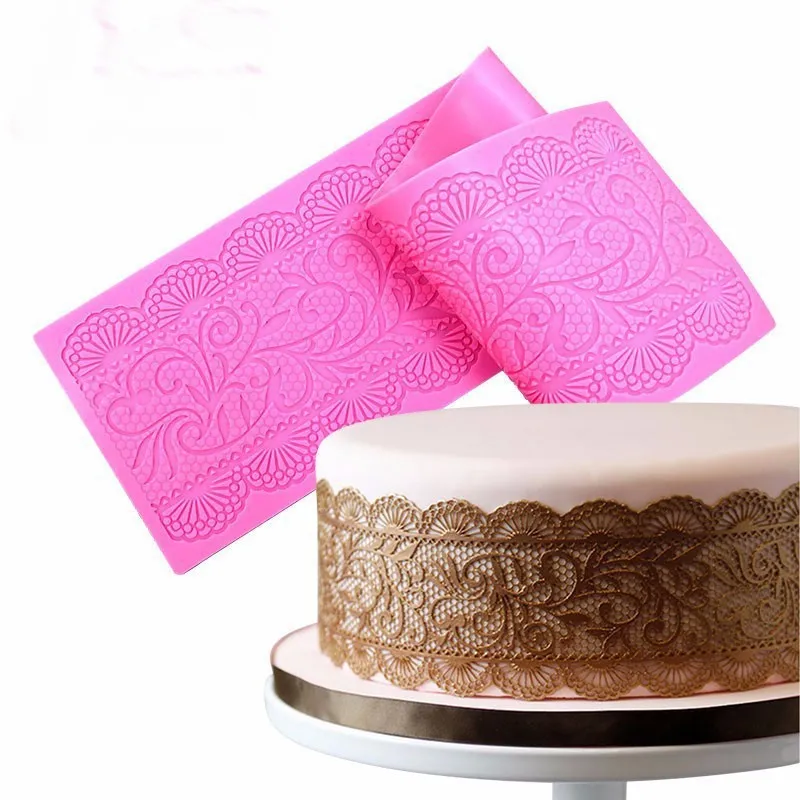 Lace Mold for Cakes Decorating   Fondant Lace Molds,  Silicone Mats with Impression Lace Texture Mats