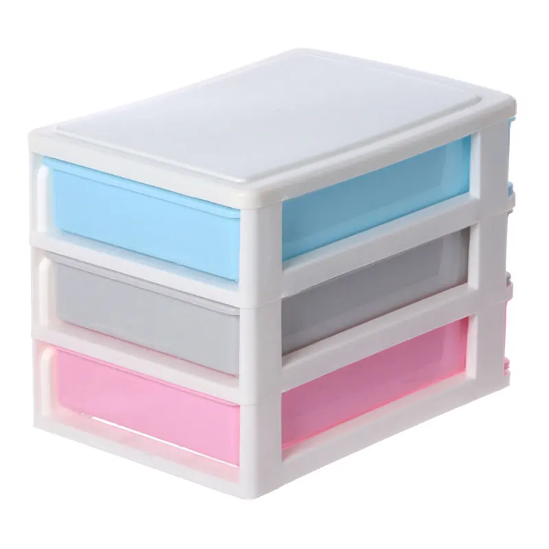 3 layers desktop drawer cheap small office stationery storage cabinet drawer plastic with good quality home and office