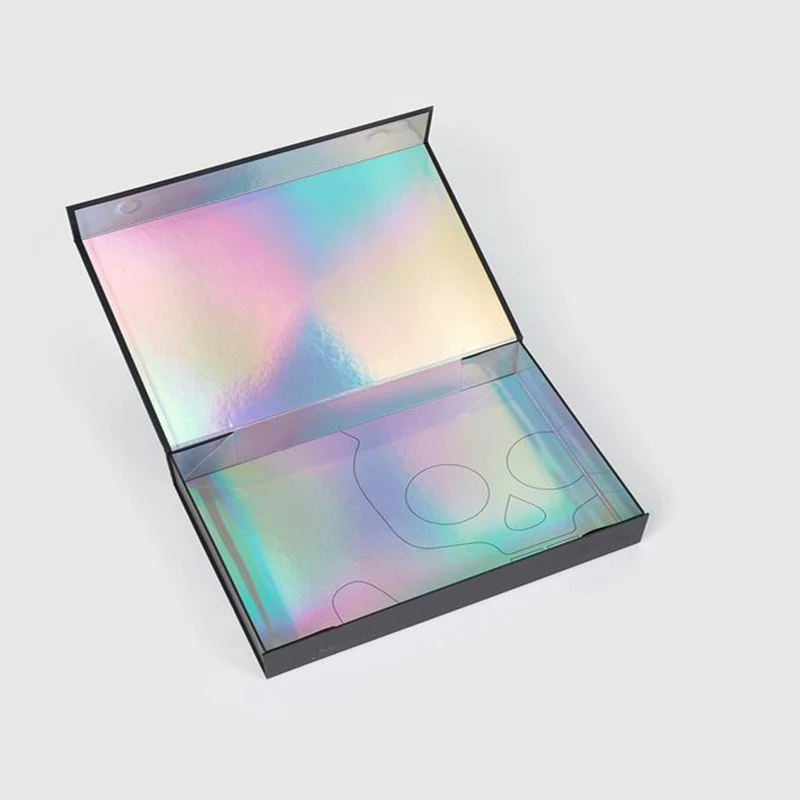 Custom low MOQ white color  flat magnetic folding gift  for packaging pandora box manufacture of paper boxes socks