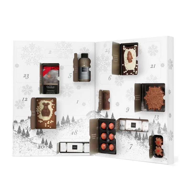 Custom Printing Christmas Advent Calendar Box For Chocolate