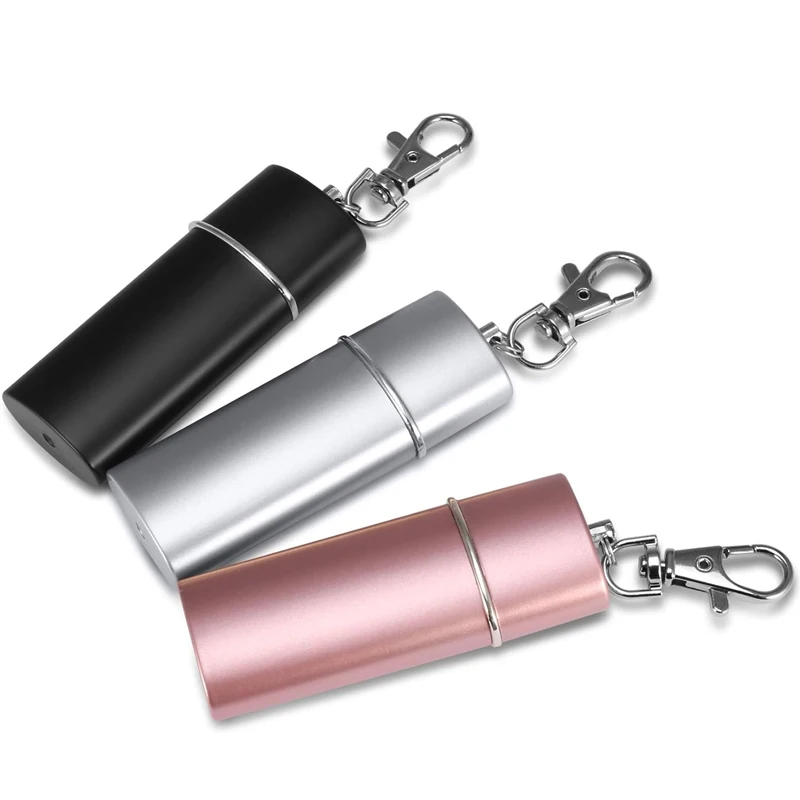 Custom Logo Portable Ashtray with Lid, Metal Outdoor Travel Ash Trays Pocket Ashtrays with Key chain for Cigarettes