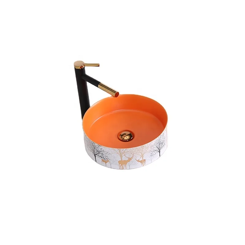 Bathroom Sink Bowls Nordic Ceramic Washbasin Mini Basin Color Washbasin Home Basin Without Tap