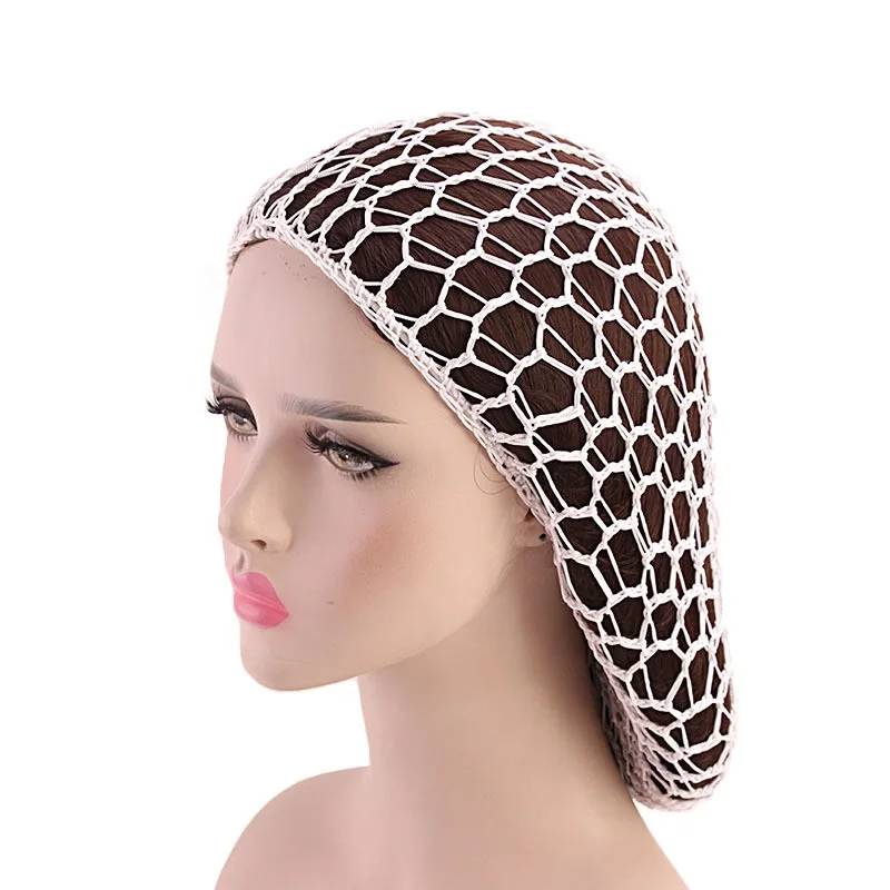 Hot Sale Dance Women Girls Muslim Hair Accessories Kufi Cap Knit Crochet Snoot Hairnet