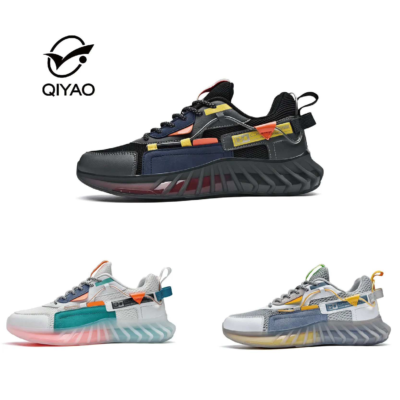 Qiyao Drop Shipping New Custom Shoes Men Casual Sneakers OEM Running Fashion Shoes Men Sneakers Casual Shoes Men