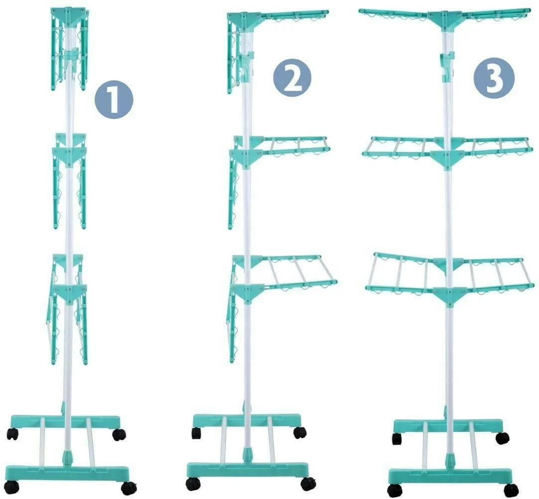 3 TIER CLOTHES TOWEL AIRER LAUNDRY DRYER CONCERTINA INDOOR OUTDOOR PATIO HORSE