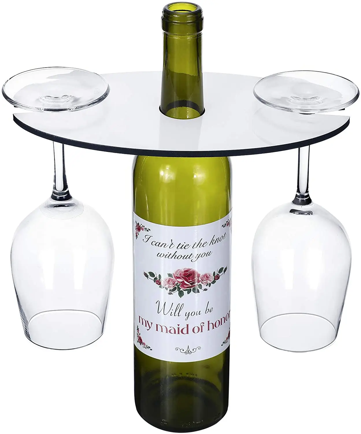 Free Sample  Printable Oval Printing Custom Wine Caddy Wooden Sublimation MDF Blank Wine Glass Holder Tray With 2 Holes