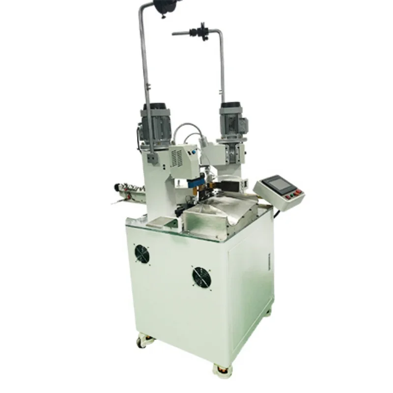 Automatic Two Head Tube Cable ID Number Tube Insert Machine Wire Cutting Stripping Terminal Crimping Machine
