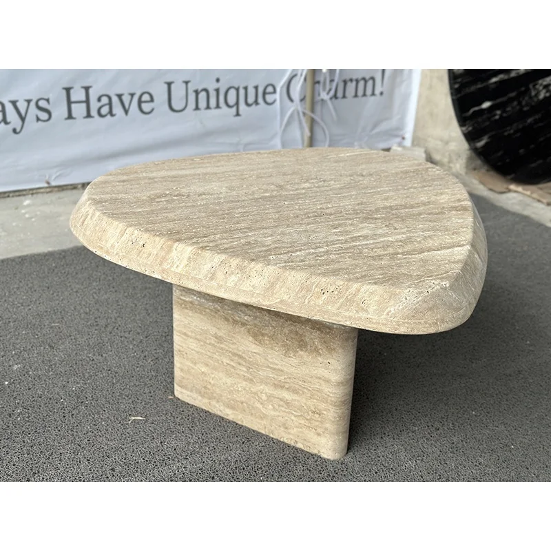 Marble Beige Coffee Table Living Room Furniture Marble Top Coffee Travertine Coffee Table Bench Handcrafted in Travertine