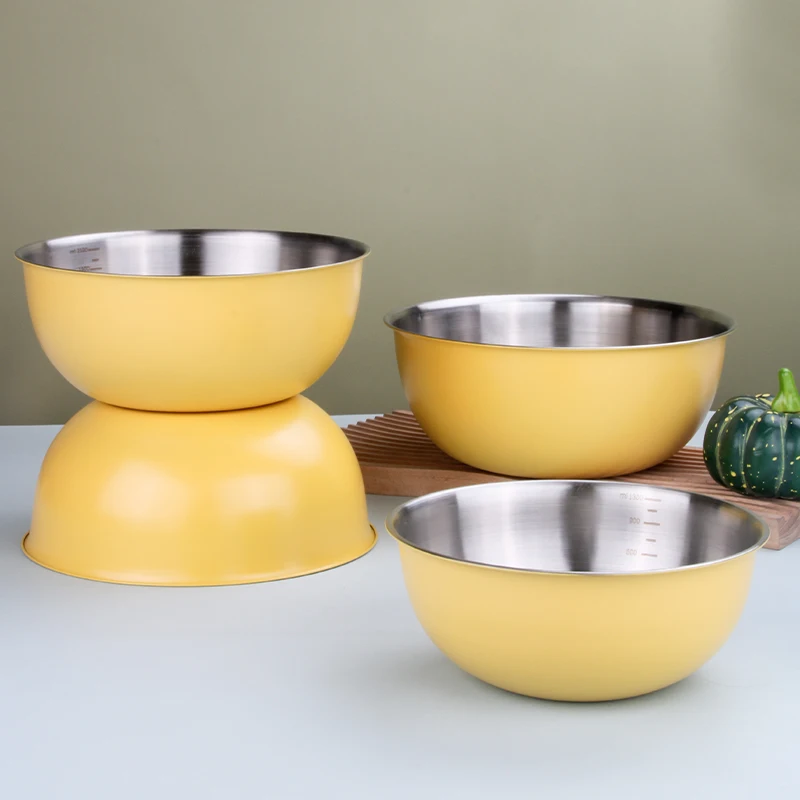 Kitchen Eco Friendly Reusable Meal Prep Salad Bowl Nesting Bowls Stainless Steel Mixing Bowls Set