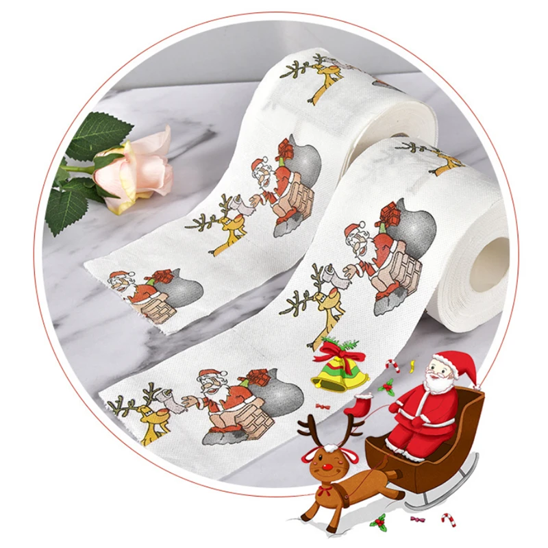 Printed Color Toilet Paper Bathroom Tissue Roll Compressed Toilet Paper