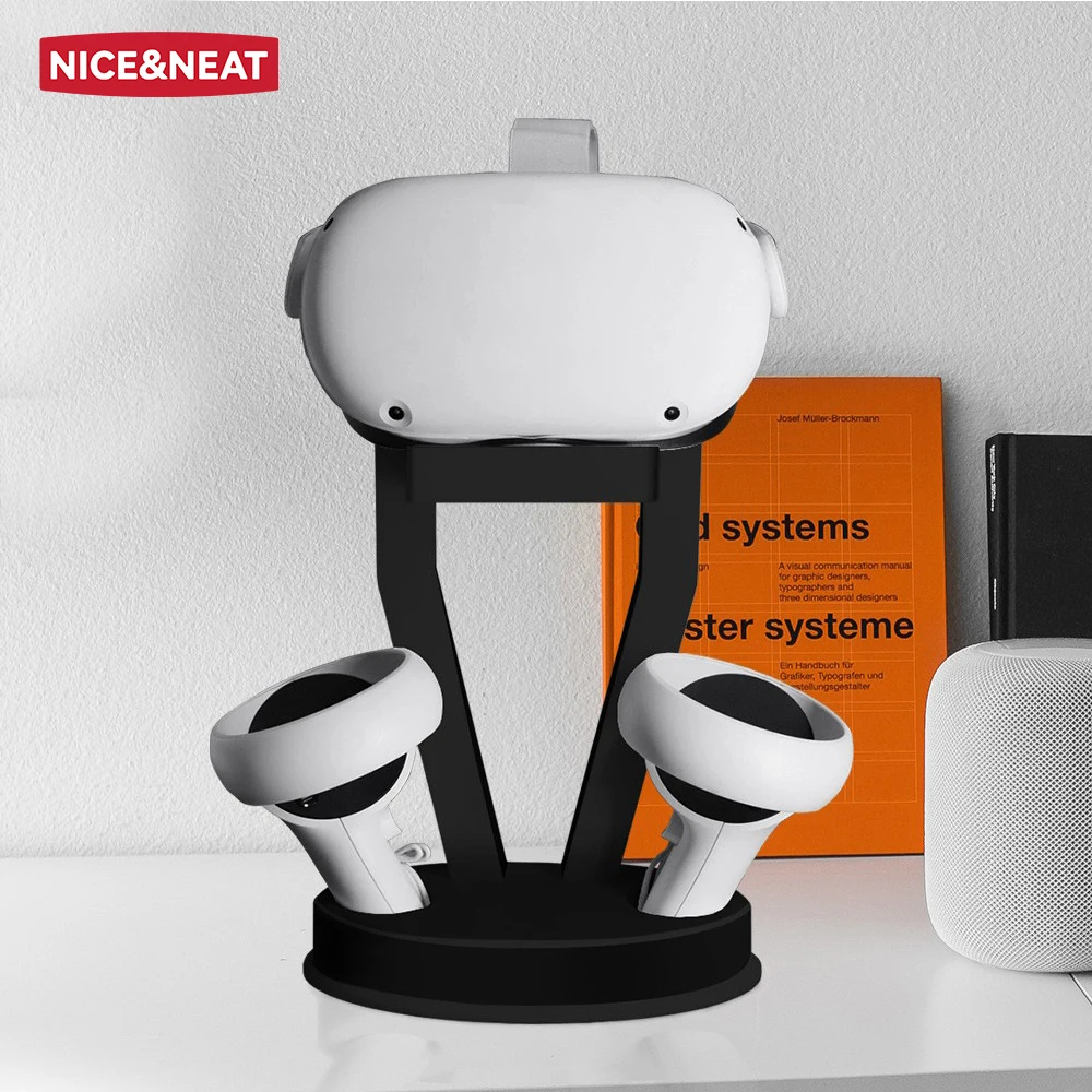 Amazon hot VR Stand Headset Display Holder and Station for Oculus Rift S Oculus Quest Headset Press Controllers