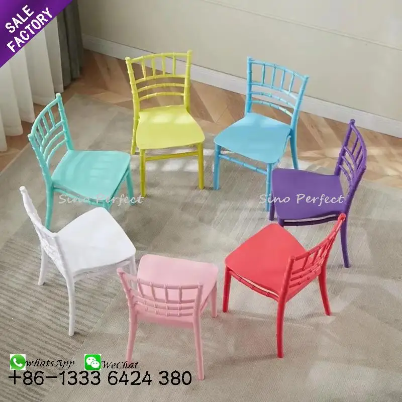 OEM Durable Plastic Resin Furniture Wedding Banquet Event White Chiavari Tifany Kids Party Chair