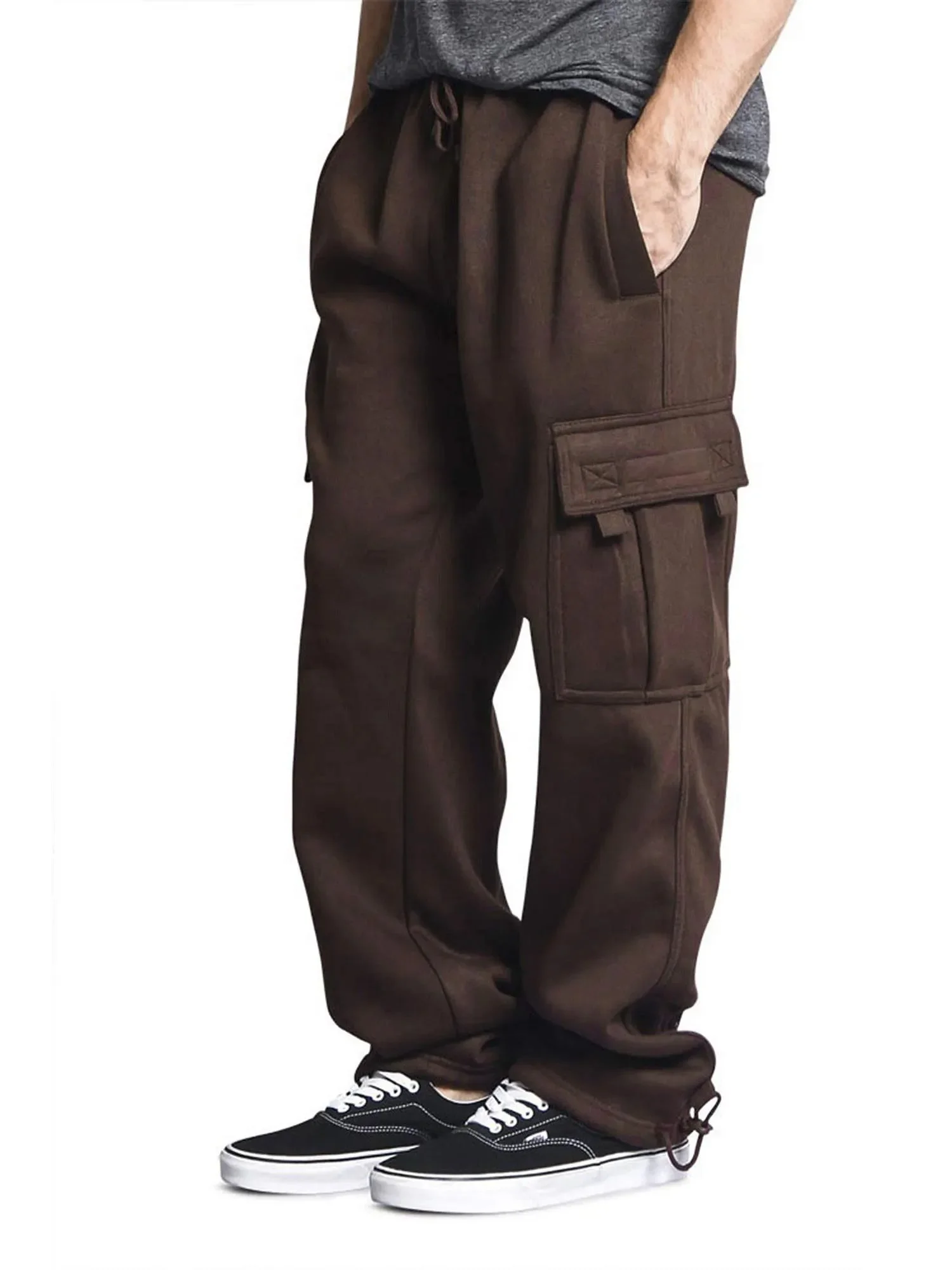 Custom Logo French Terry Trendy Streetwear Oversize Casual Sports Wide Leg Sweatpants Loose Baggy Cargo Pants For Men