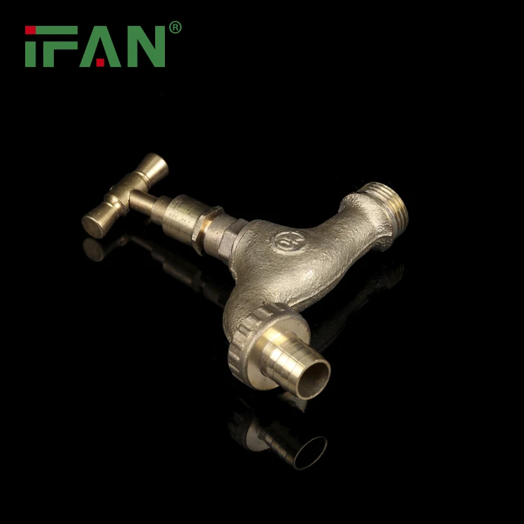 IFAN Manufacturer OEM Brass Bibcock For Outdoor Faucet 1/2'-3/4' Brass Water Tap Full Size Durable Brass Bibcock