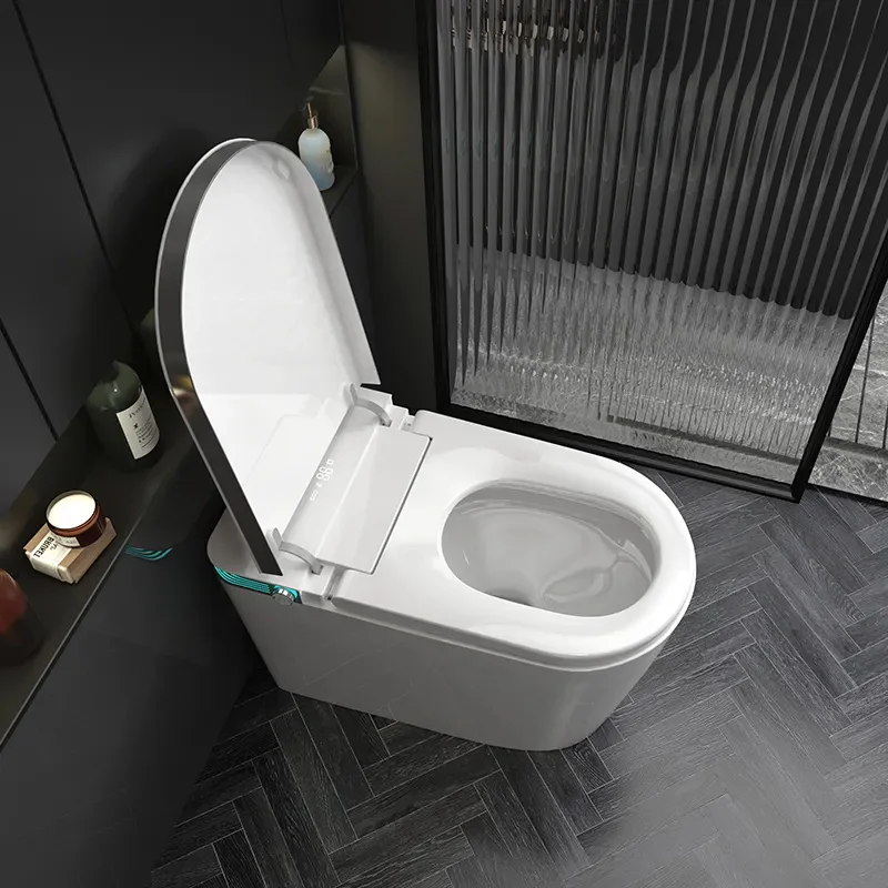 Modern sanitary ware P-trap wc Floor Mounted Elongated Foot Sensor bathroom intelligent smart toilet