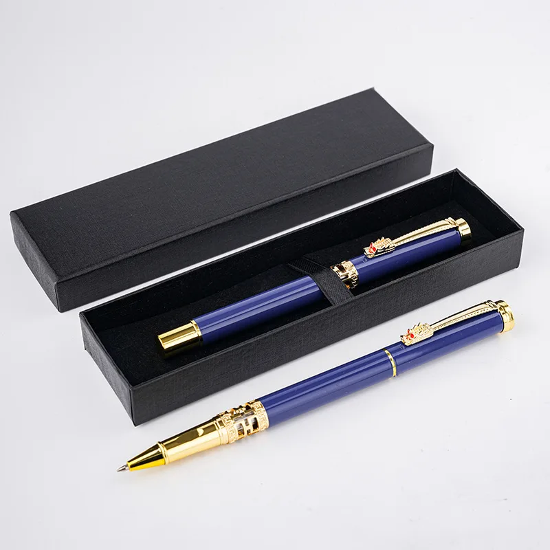 Chinese Style Tap Hollowed Out Metal Signature Pen To Practice Calligraphy Art Calligraphy Adult Business Metal Roller Ball Pens