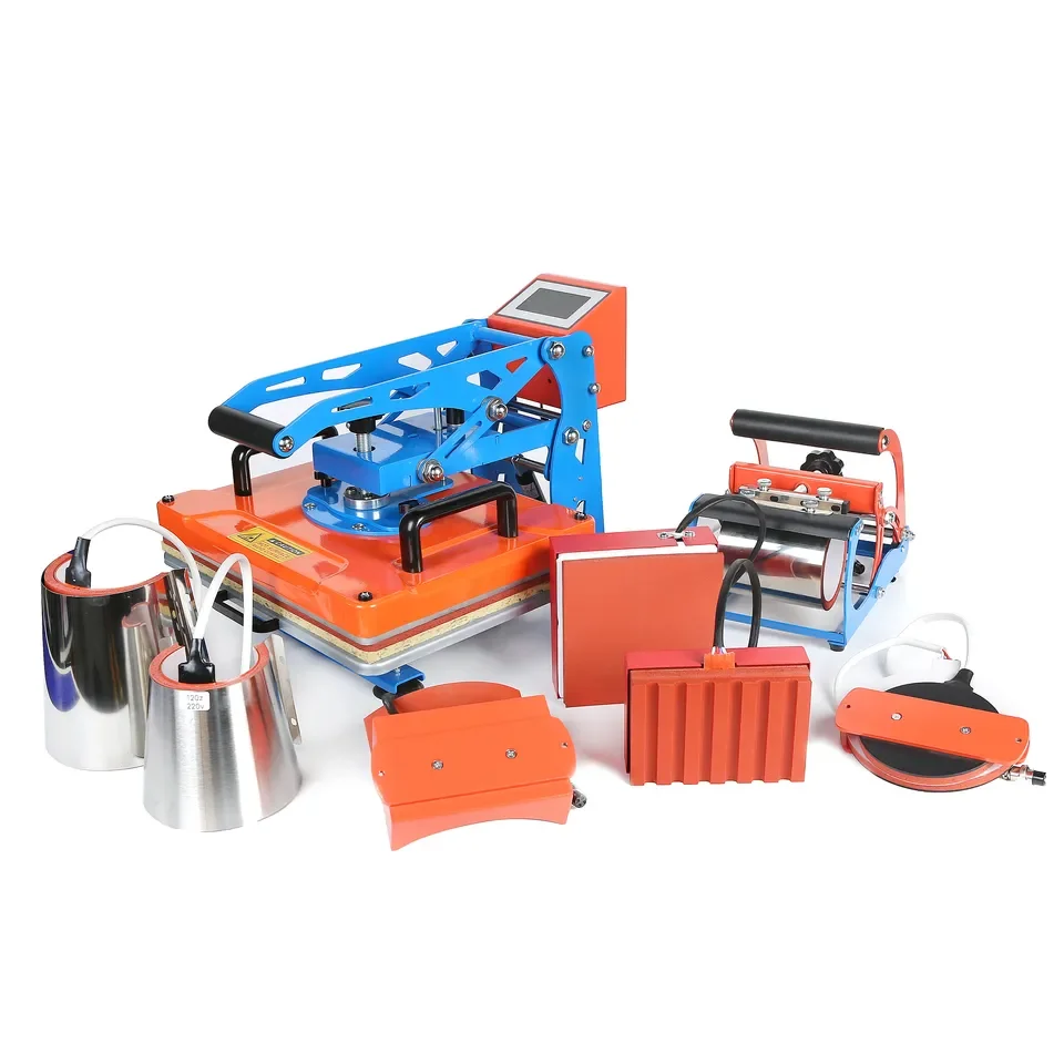 8 в 1 многофункциональная машина для печати футболок высокого давления 12*15