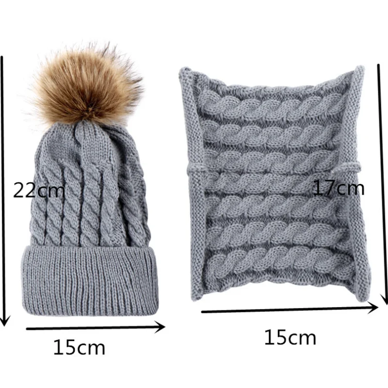 Autumn Winter Warm Baby Hat With Scarf Boys Girls Hats Scarf Set