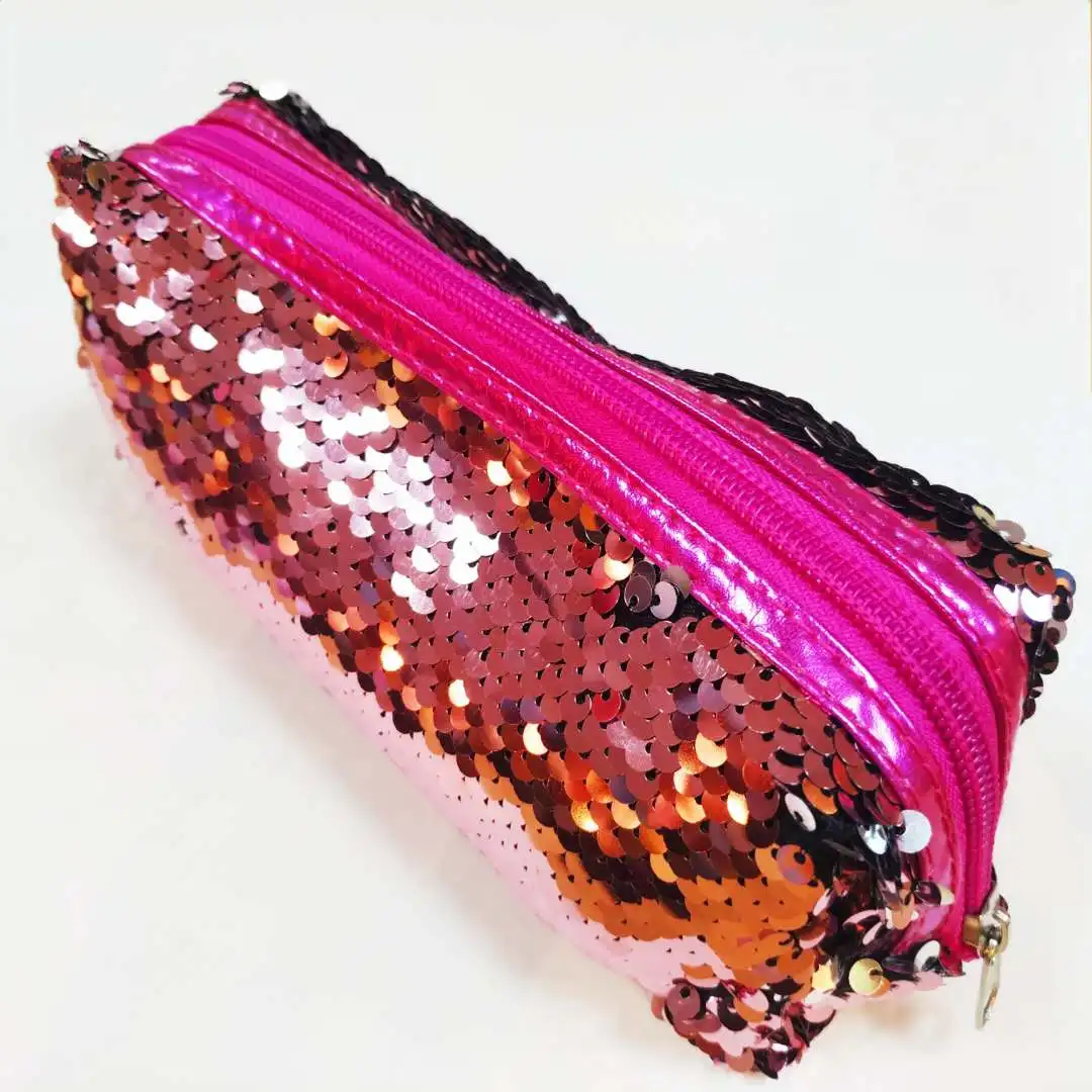 Оптовая продажа разноцветный пенал с блестками наборы школьных принадлежностей для детей Пеналы блестящий на молнии