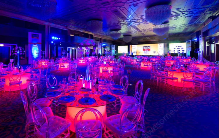 Best LED Glow Round Dining Table For Events Party Wedding