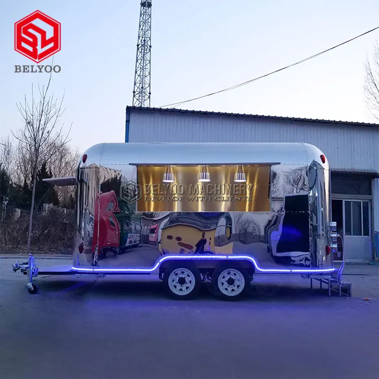  Airstream грузовик для пиццы барбекю кухни Мобильная подставка ресторана тако хот-догов пивной бар концессионный трейлер пищевых