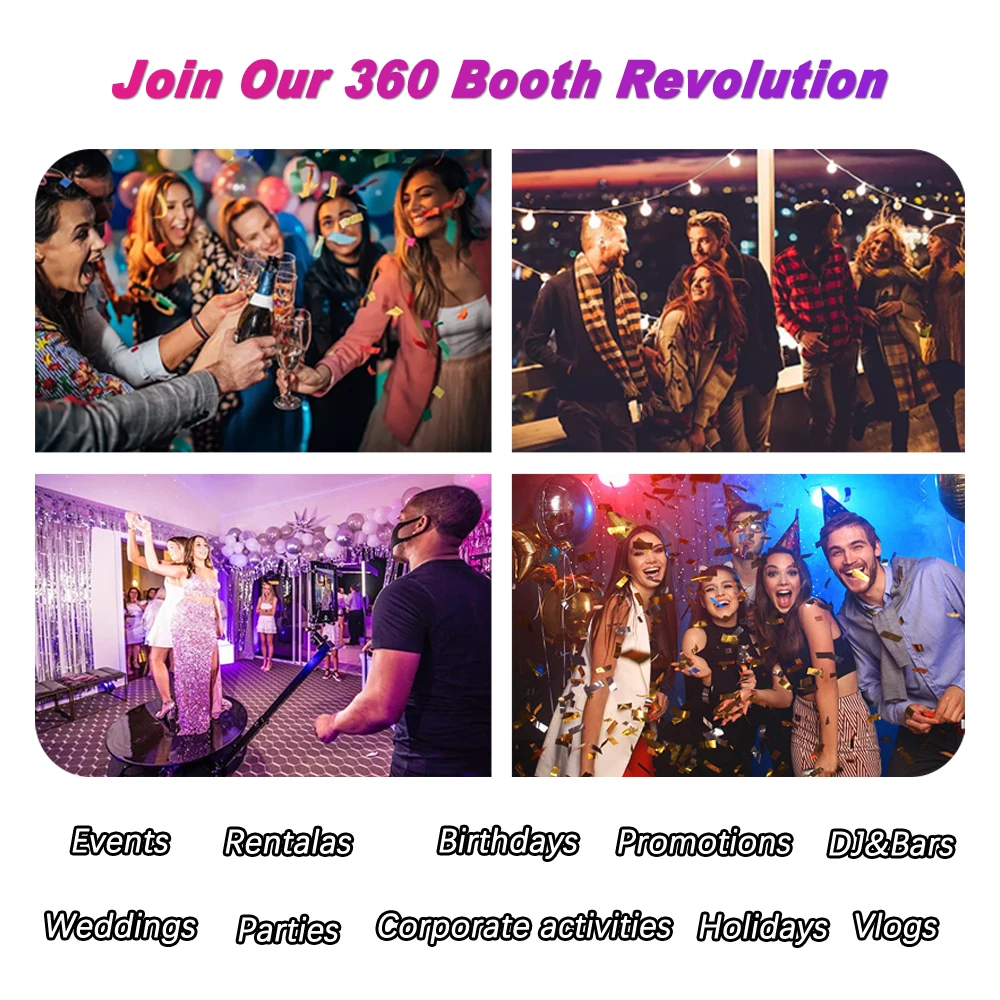 US Warehouse plataforma 360 degree slow motion video booth 369 camera rotating selfie platform photo