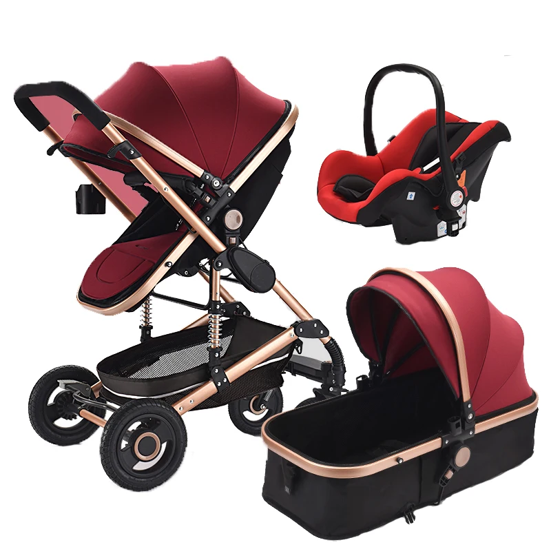 Hot selling foldable fashion style baby stroller with adjustable height seat baby stroller 3-in-1 baby toys