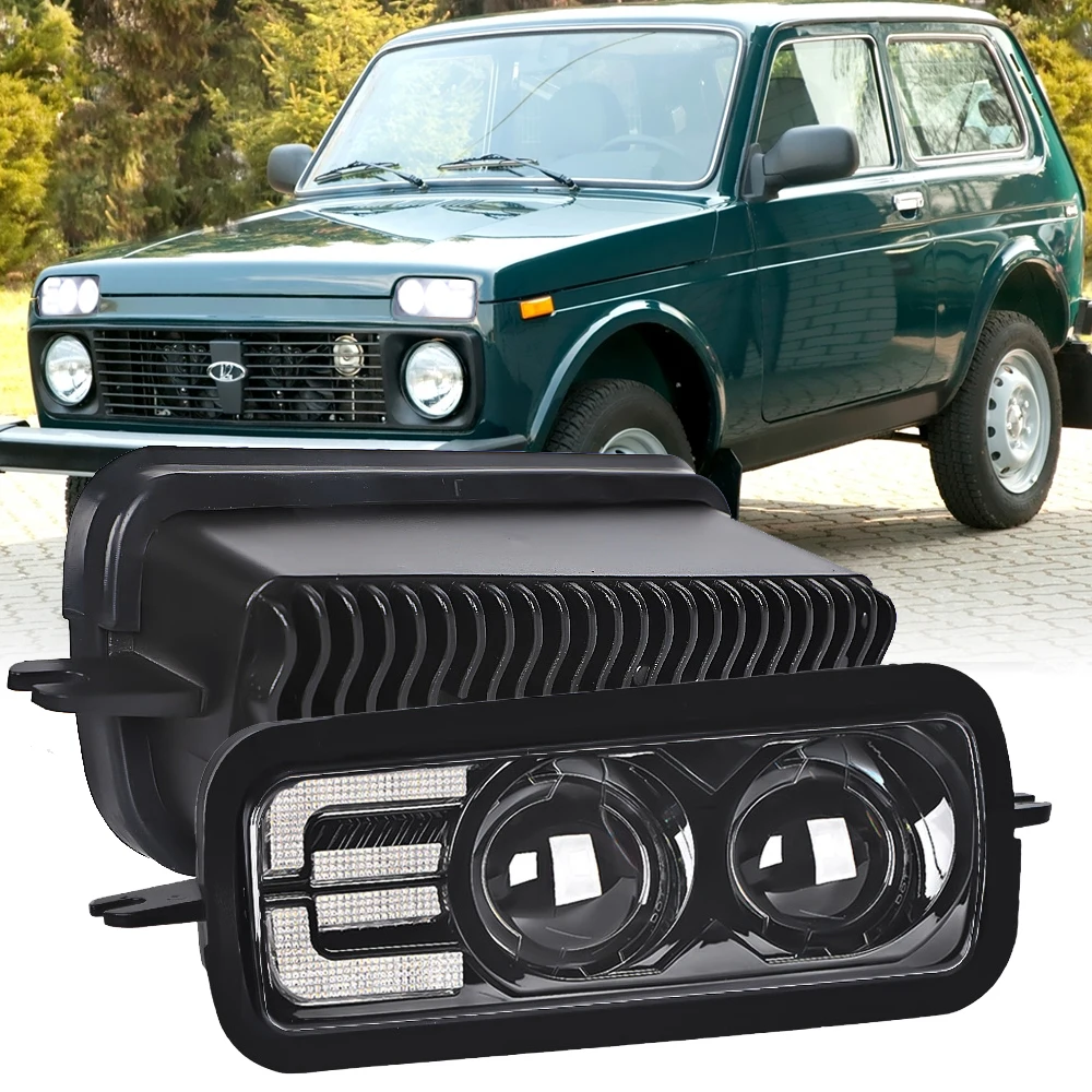 LOYO 4X4 Off Road Fog Lights Russian Version Square Led Light Waterproof Ip 67 100W Driving for Lada Urban Niva