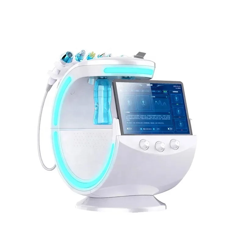 New trending ice blue 7 in 1 Facial cleaning hydras Aqua peel oxygen machine for salon use