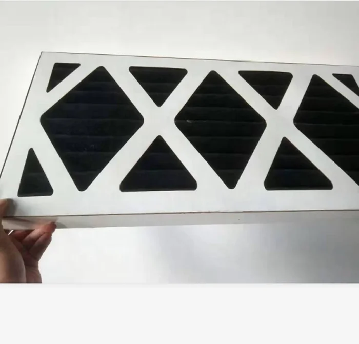 Cardboard frame pleated activated charcoal fiber media active carbon filter