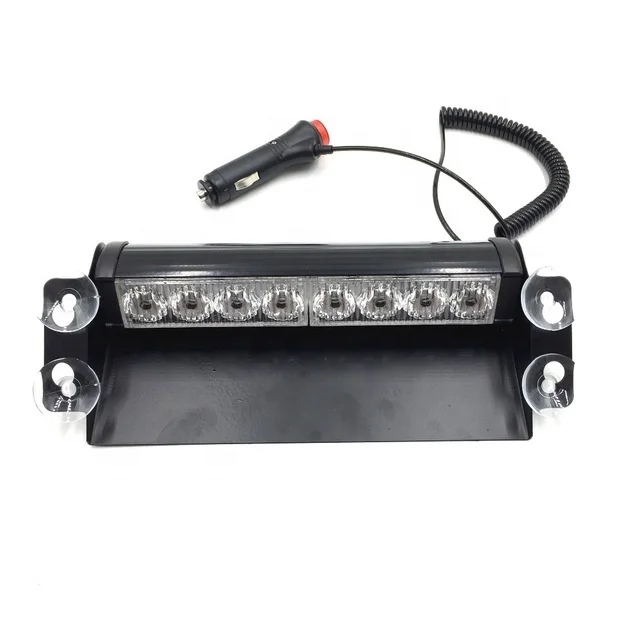 8 LED 12V Car Dash Strobe Signal Lights Red Blue Yellow White Auto Windshield Flashing Emergency Light Car Sucker Warning Lamps