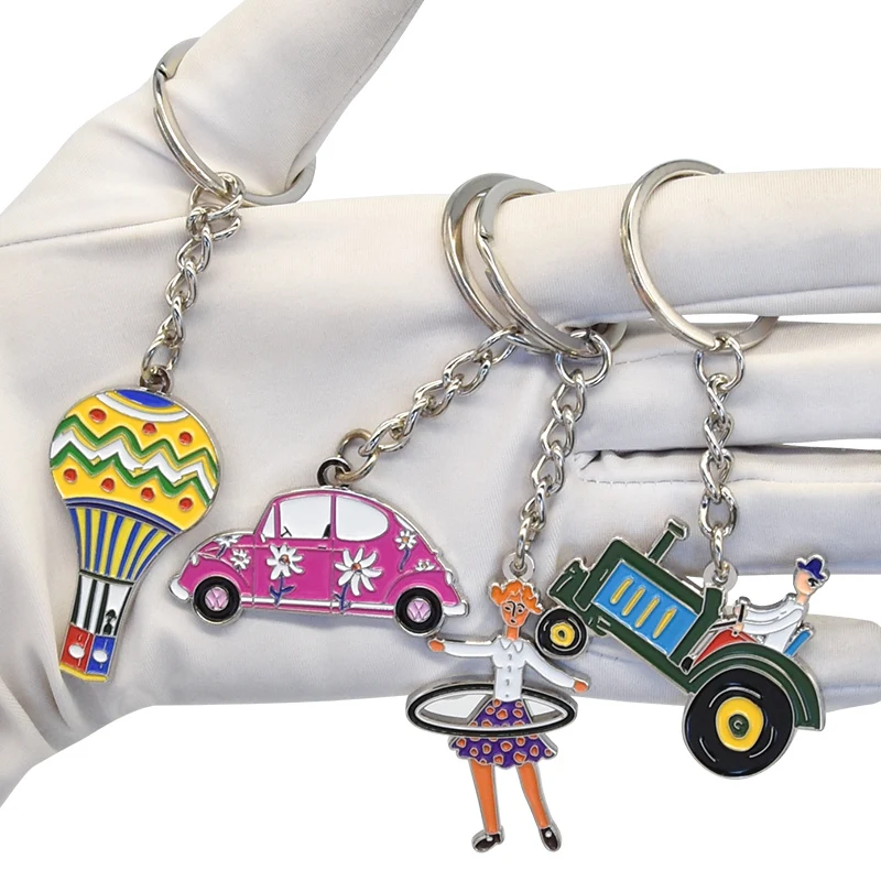 Promotional Customized Design Key Chain Cartoon Cute Enamel Keyring Metal Keychain