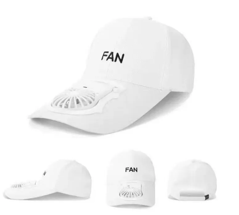 New fashion Women Men Portable Fan Baseball Caps Sun Hats Cool Travel Dad Hat Summer Sunscreen Peaked Cap USB Charging Fan caps