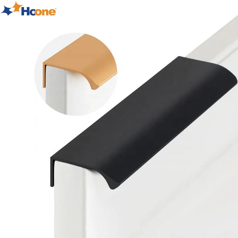 Hoone New Wardrobe Finger Pull Handles G Profile Drawer Cabinet Kitchen Concealed Hidden Aluminum Alloy Edge Pull