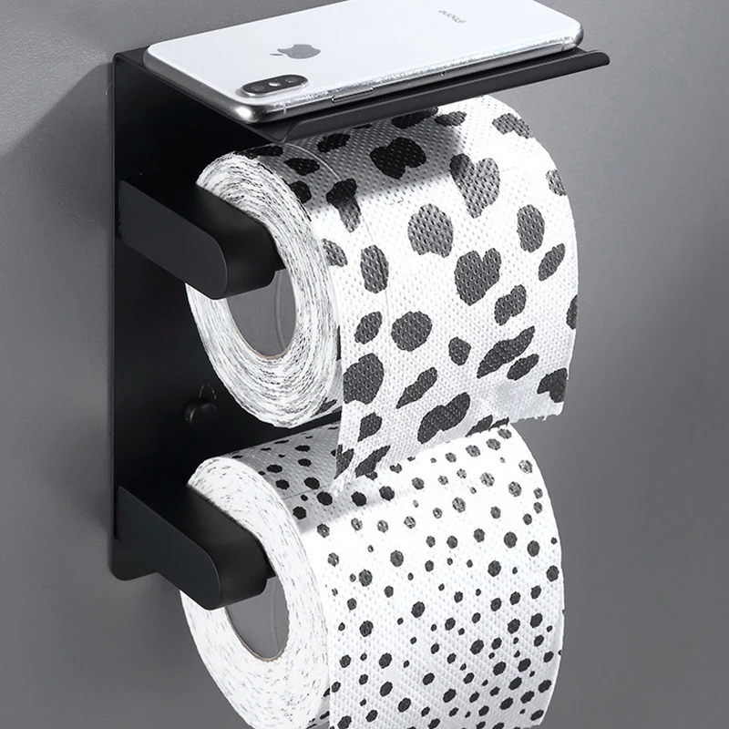 Sanga  New Design Stainless Steel Wall Mounted Phone Shelf and Paper Towel Holder Wholesale Bathroom Storage Rack