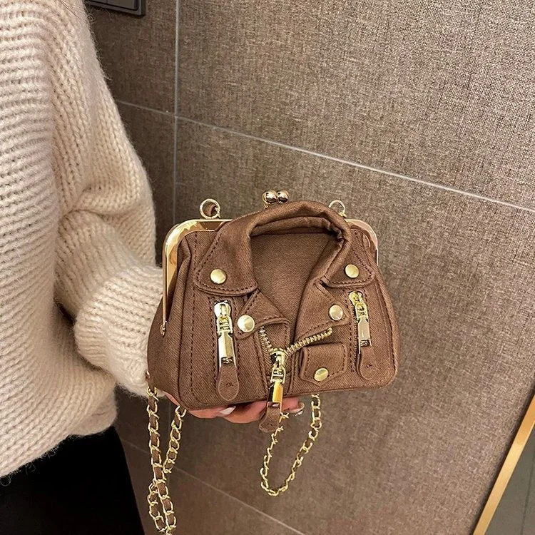 4 Colors Lightweight Mini Personality Creativity Clothes Styling Rivet High Quality Pu Zipper Shoulder Bag Crossbody For Women