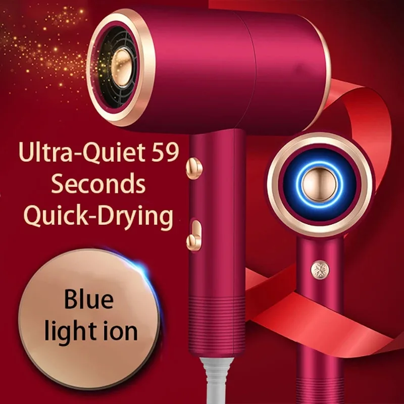 Blue-Ray Negative Ion Air Collecting Hair Drier Professional Hair Dryer for Home Use Electric Mute Hot/Cold Air Hair Blower
