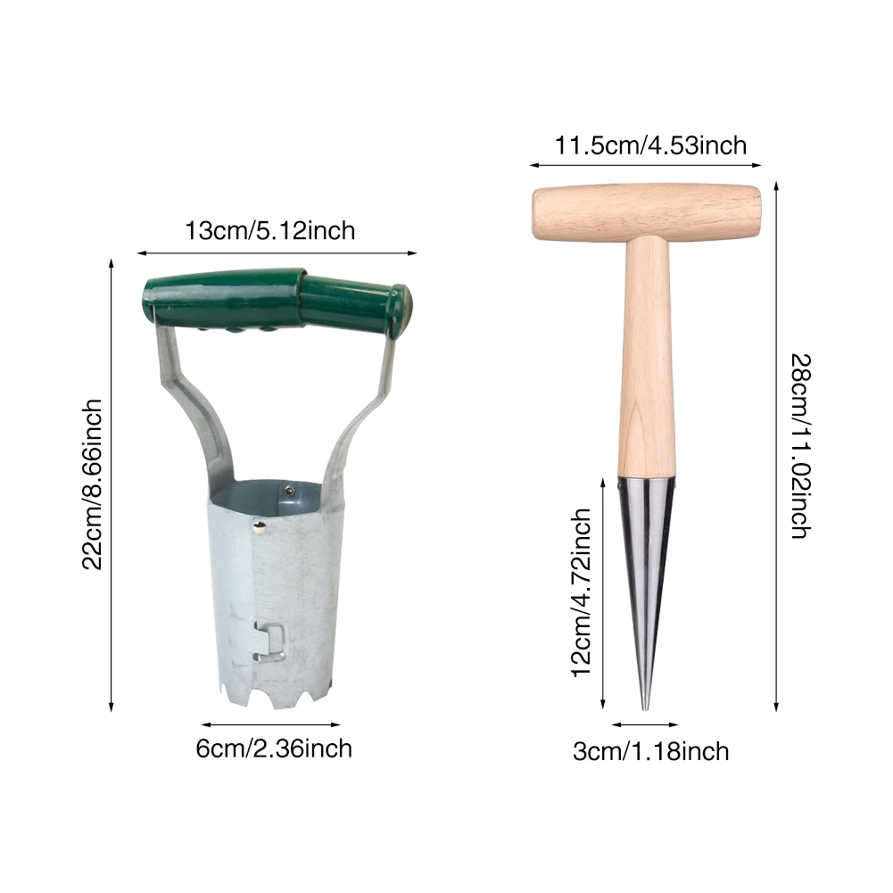 2pcs Gardening tools vegetable planting flower transplanter seeder punch agricultural tools seedling lifter