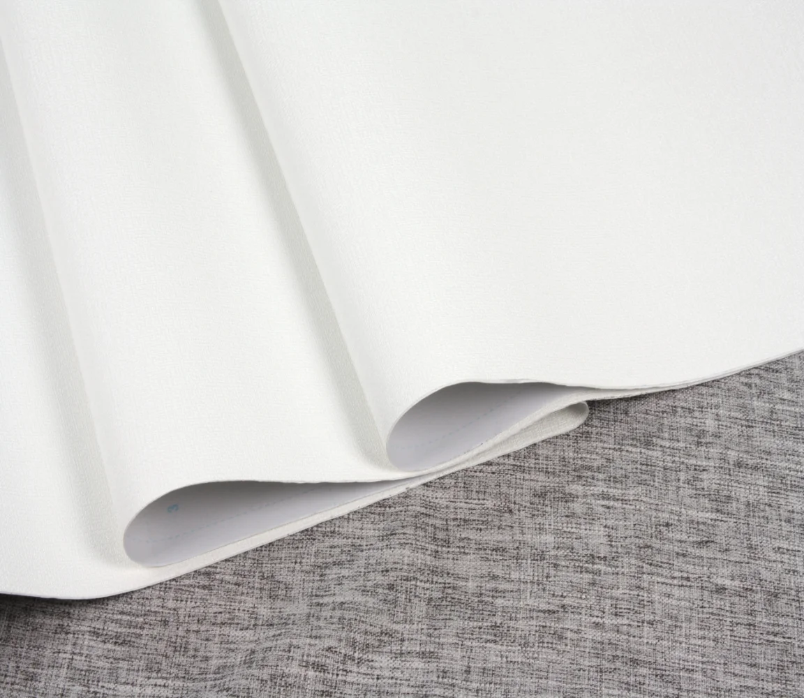 Jinyi Y62601 White Cream Plain Color Textured Deep Embossed Simple Classic Peel and Stick Adhesive Wallpaper