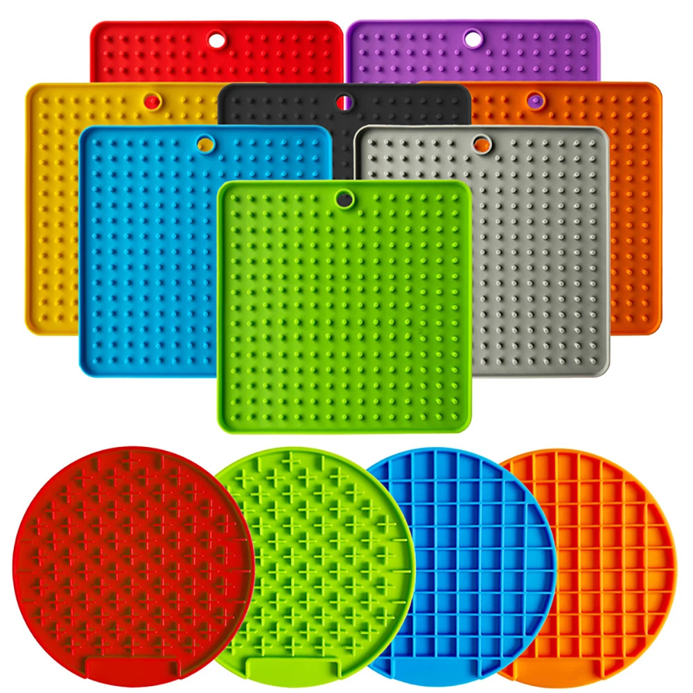 Amazon hot sale dog slow feeder training Silicone dog food plate pet dog lick pad