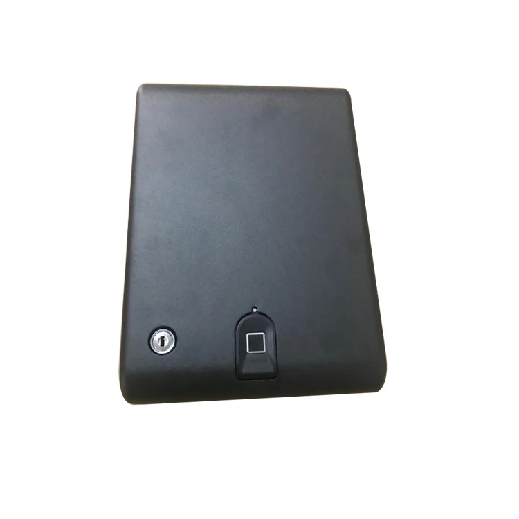 Factory Direct Sale Durable Modern Style Metal Laptop Size Gun Safe Box Finger, Square Black Safety Gun Box